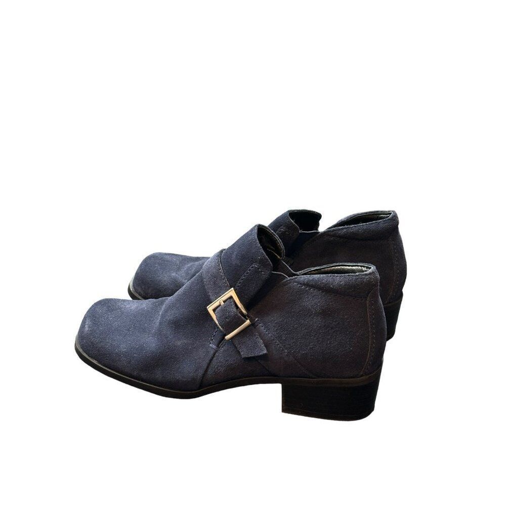 Markon Women's blue Suede Ankle Boots With Buckle Detail - Size 6.5